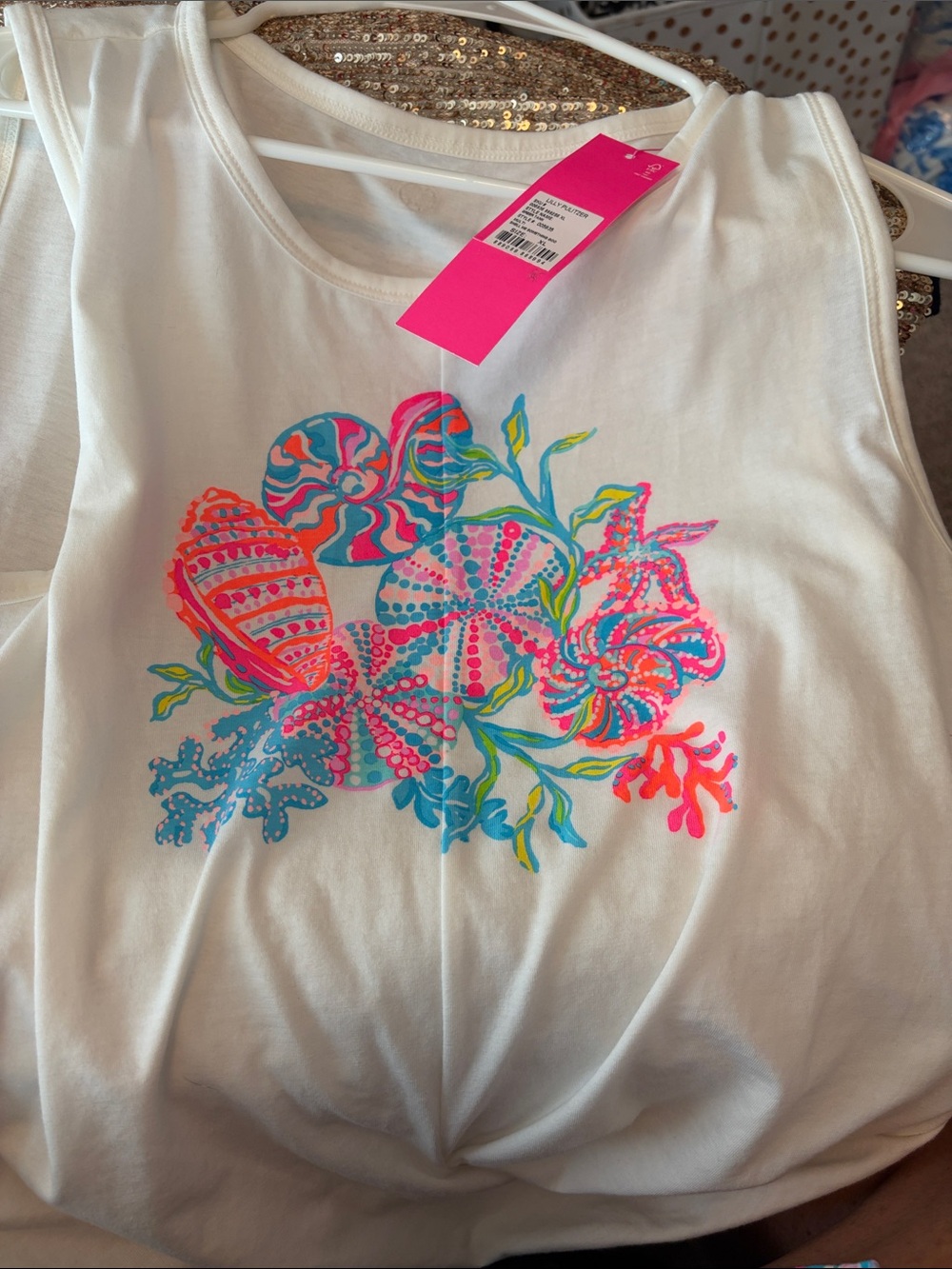 Lilly Pulitzer GREER TANK MULTI SHELL ME SOMETHING GOOD NWT SIZE: XL
